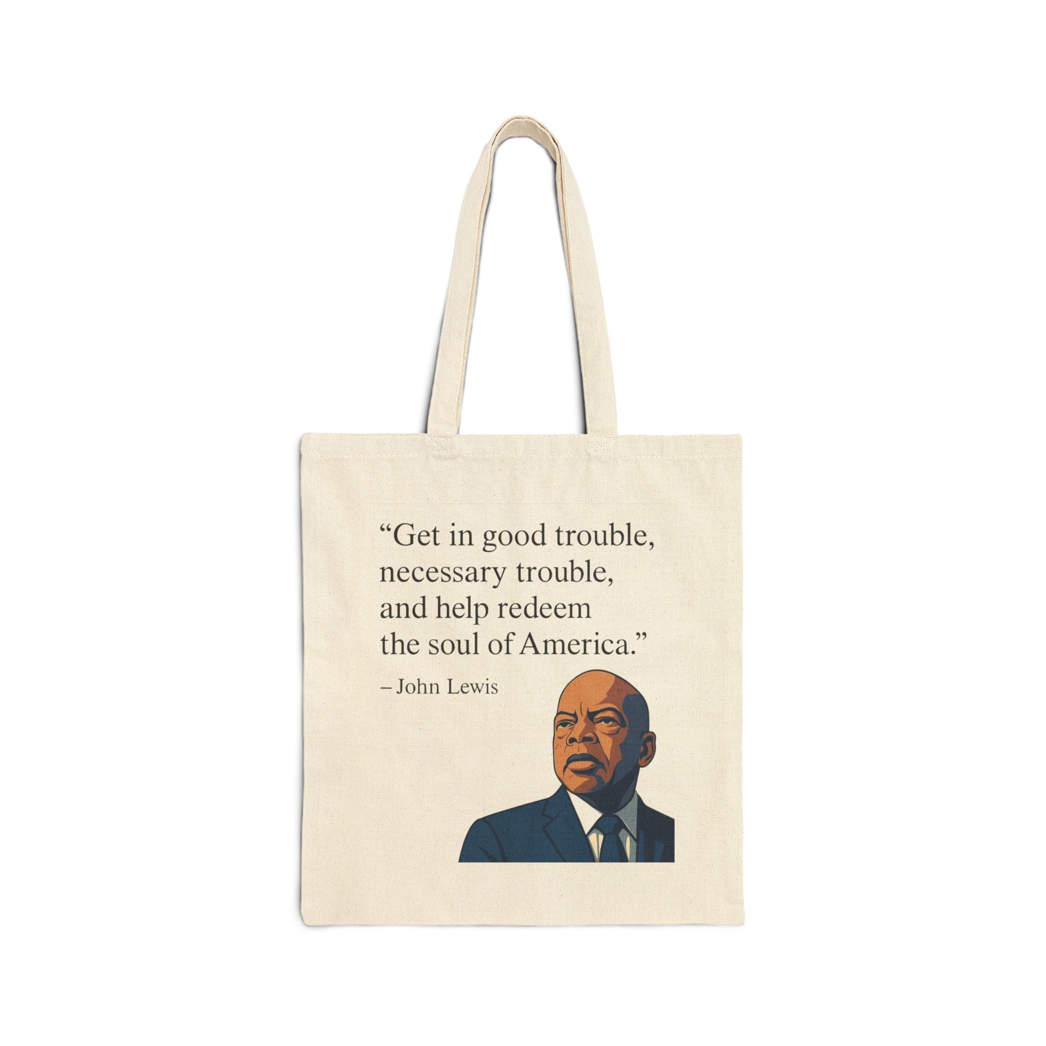 Good Trouble Canvas Tote Bag - Natural