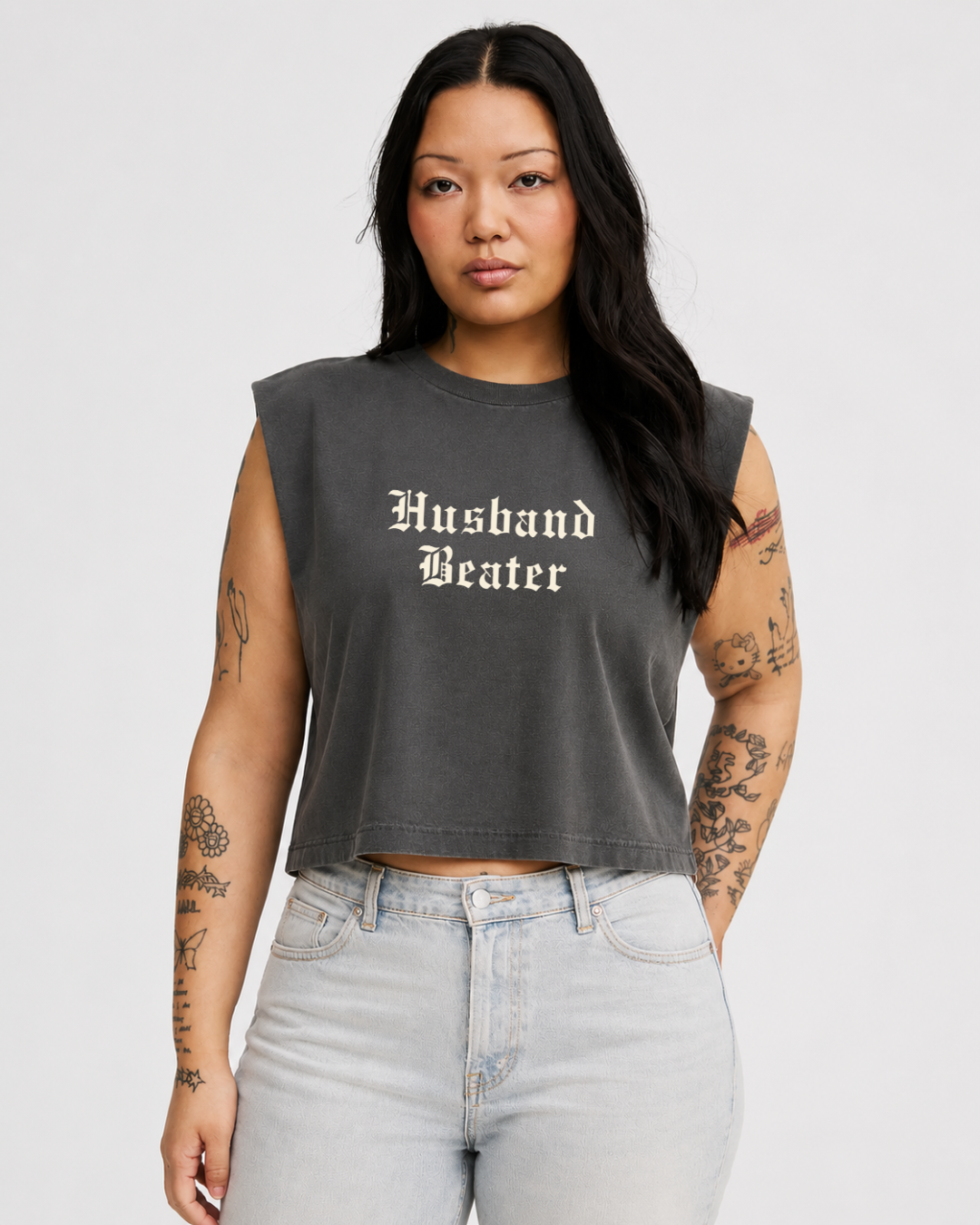 Husband Beater Cropped Heavy Weight Muscle Tee
