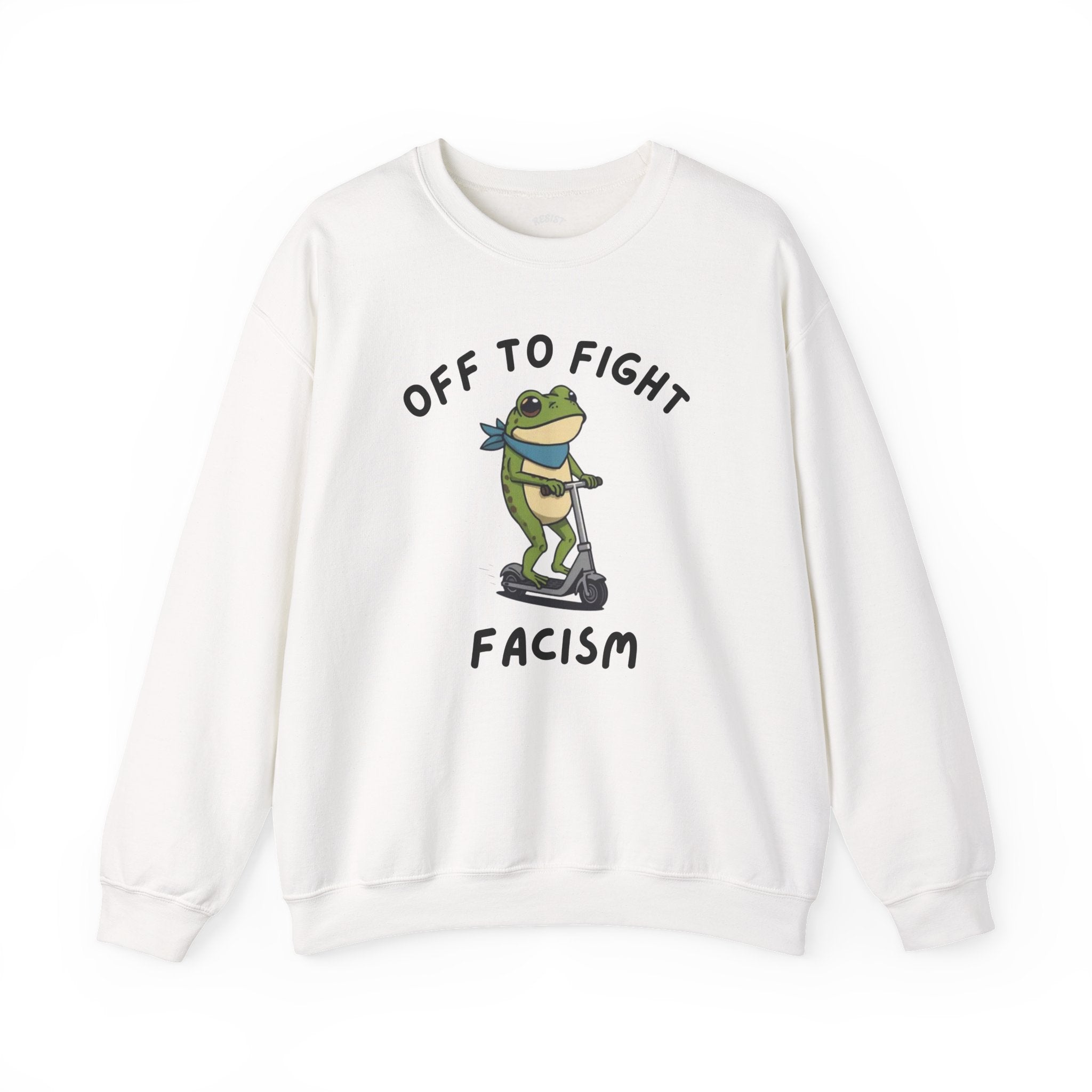Off to Fight Facism Frog Sweatshirt