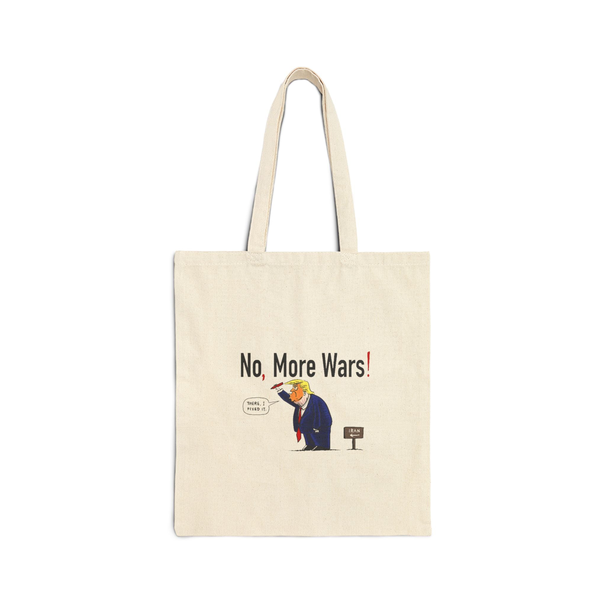 No, More Wars Canvas Tote Bag - Natural