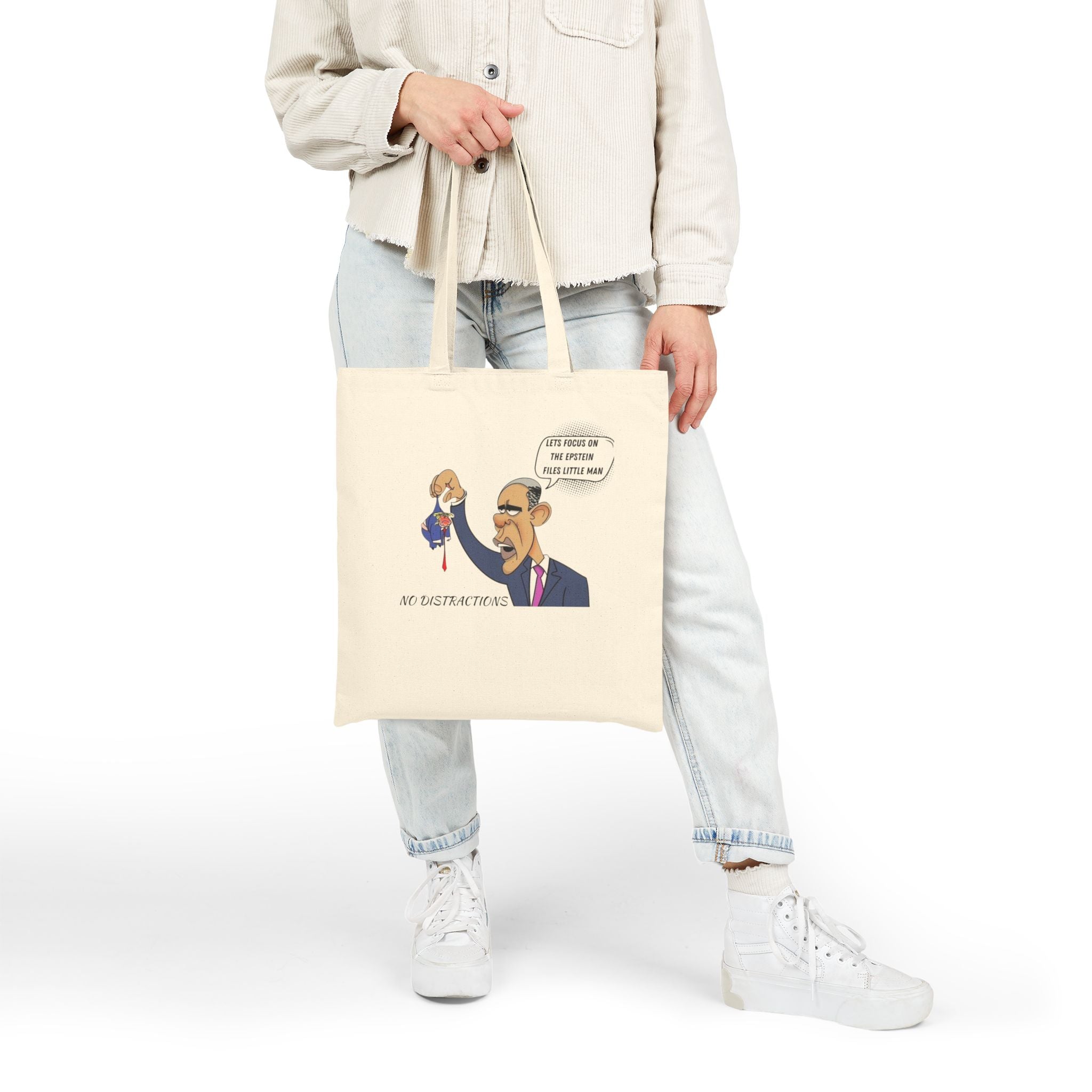 No Distraction Cotton Canvas Tote Bag