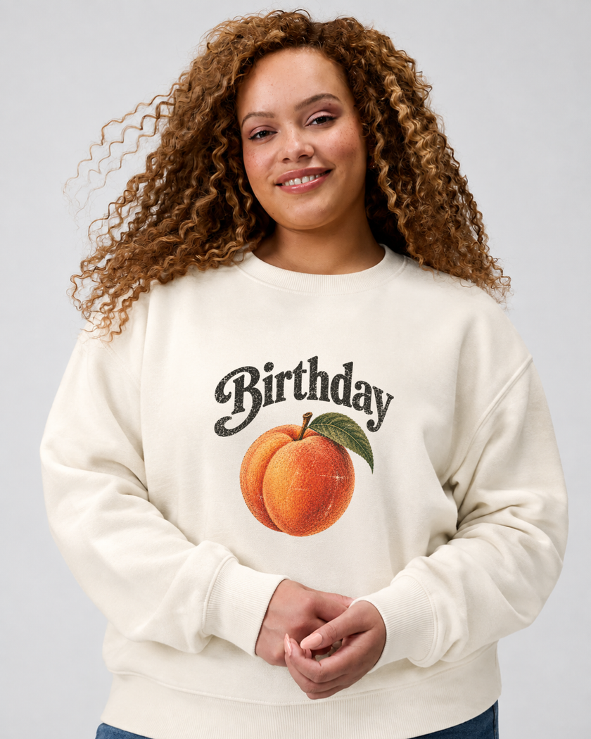 Birthday Peach Crewneck Sweatshirt