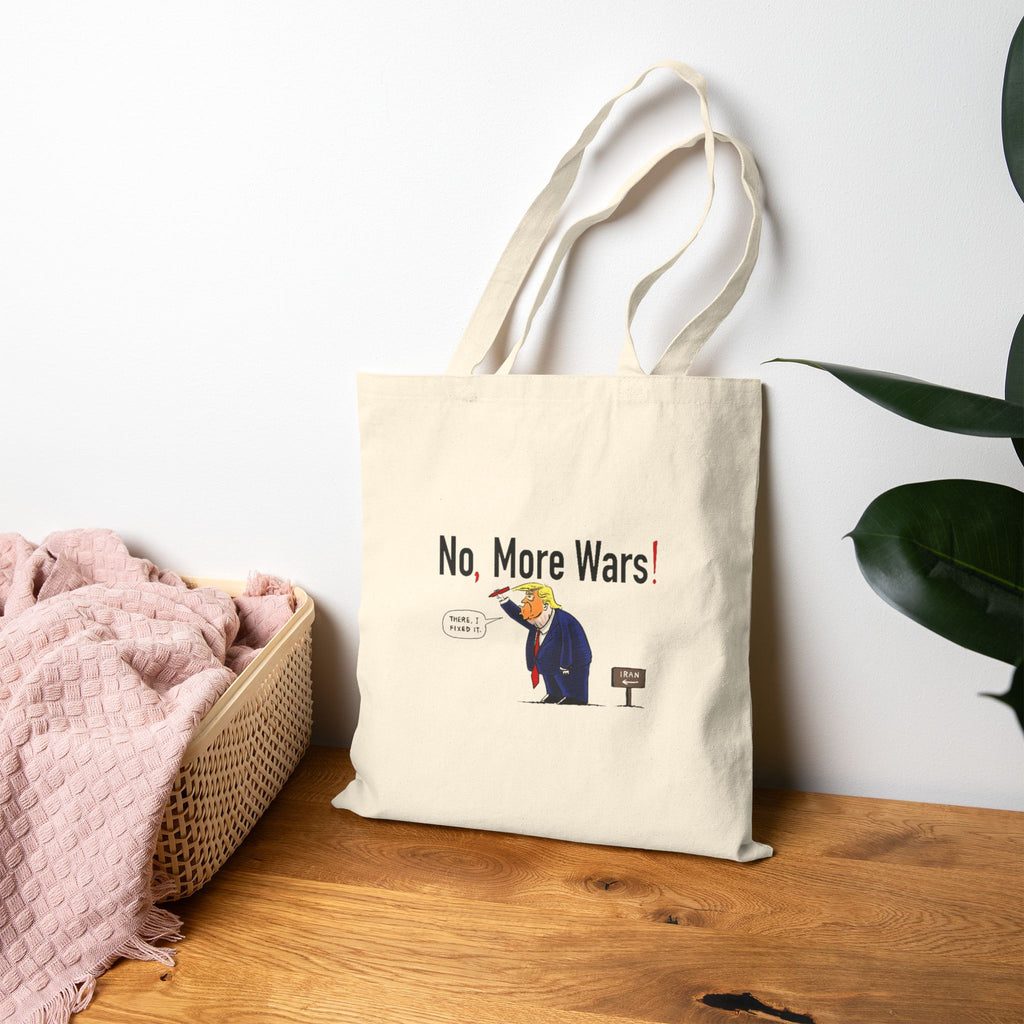 No, More Wars Canvas Tote Bag - Natural
