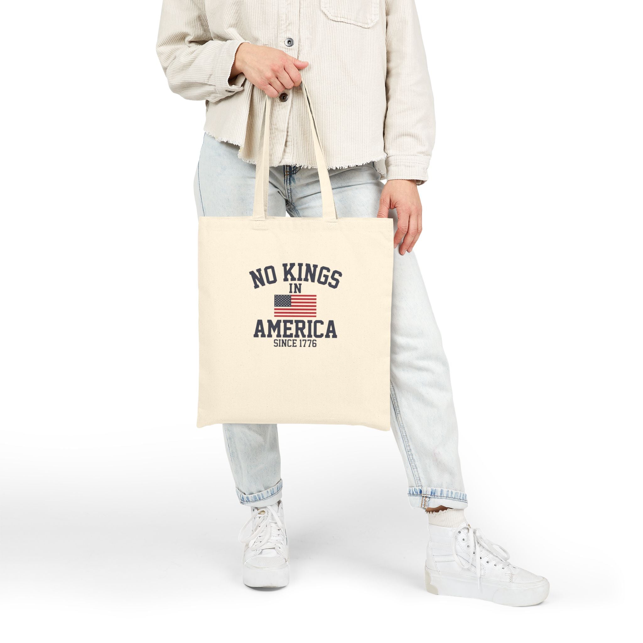 Patriotic Cotton Canvas Tote Bag
