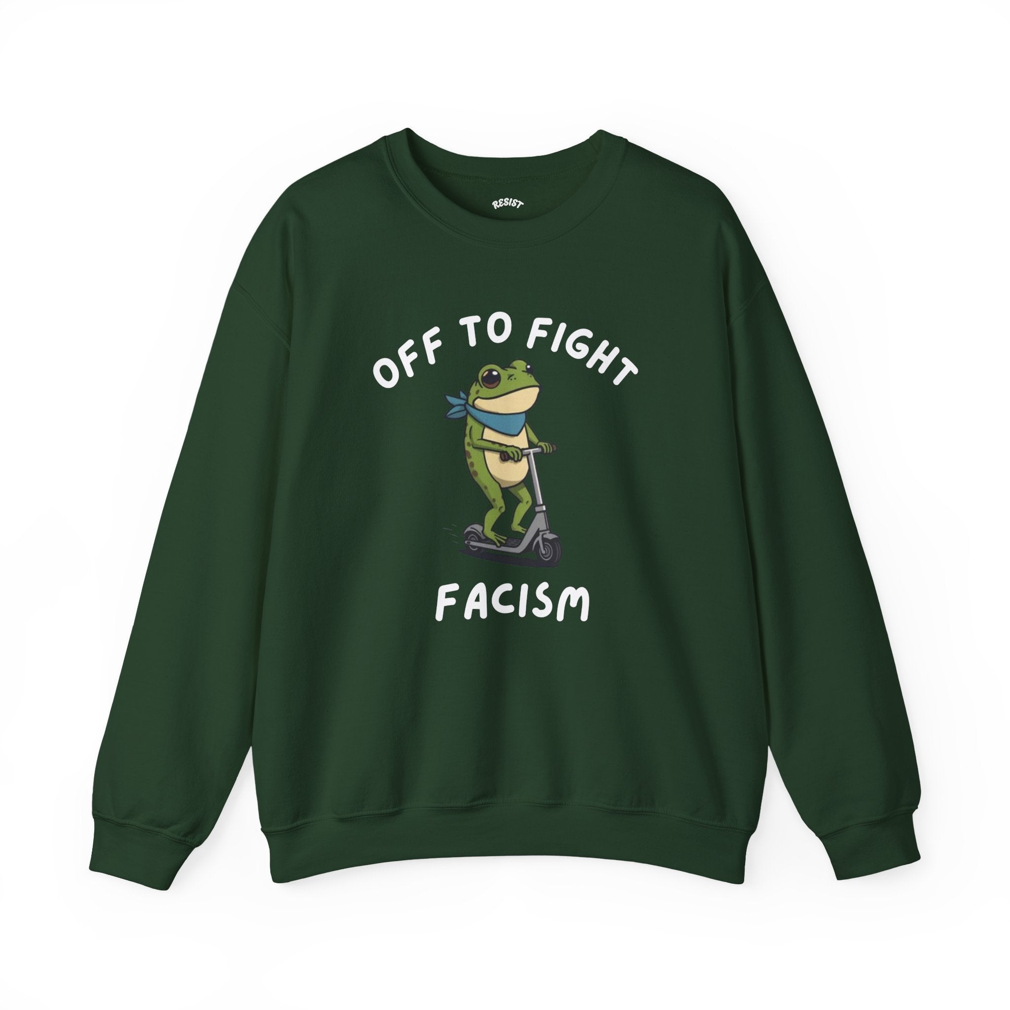 Off to Fight Facism Frog Sweatshirt