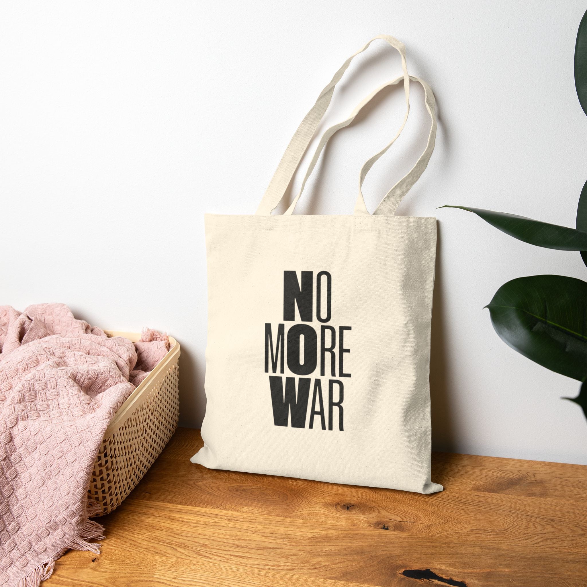 No More War Canvas Tote Bag - Natural