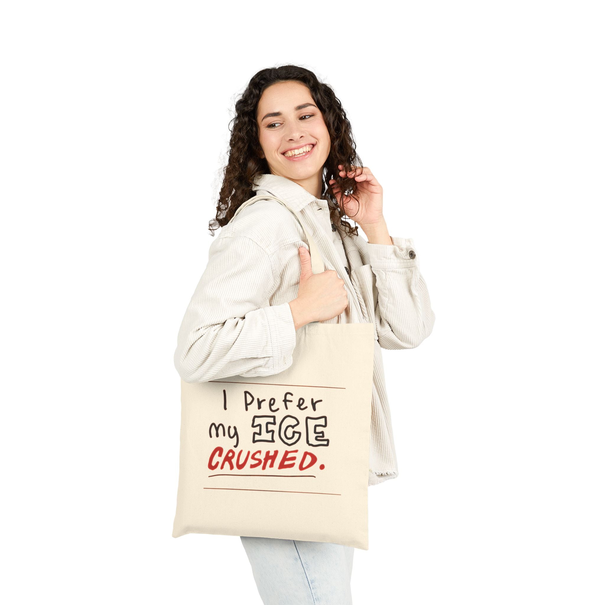 Crushed Ice Canvas Tote Bag - Natural