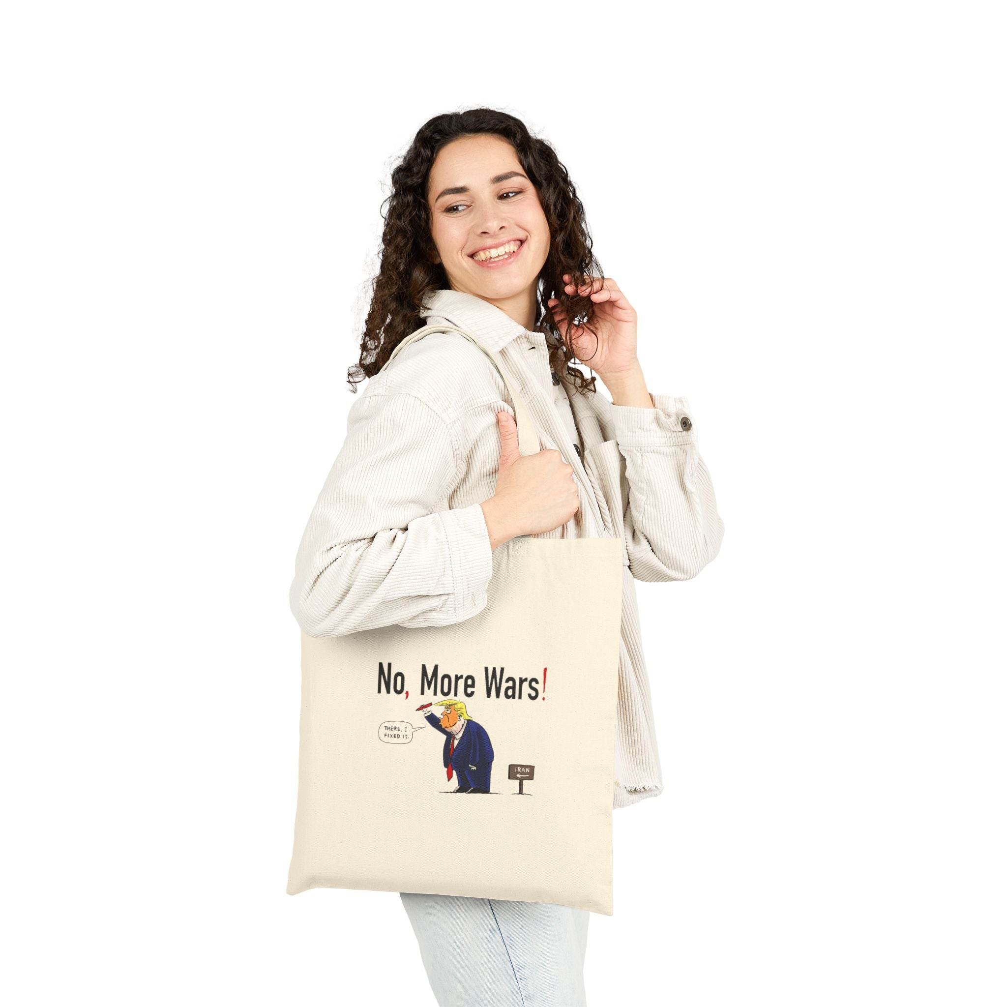 No, More Wars Canvas Tote Bag - Natural