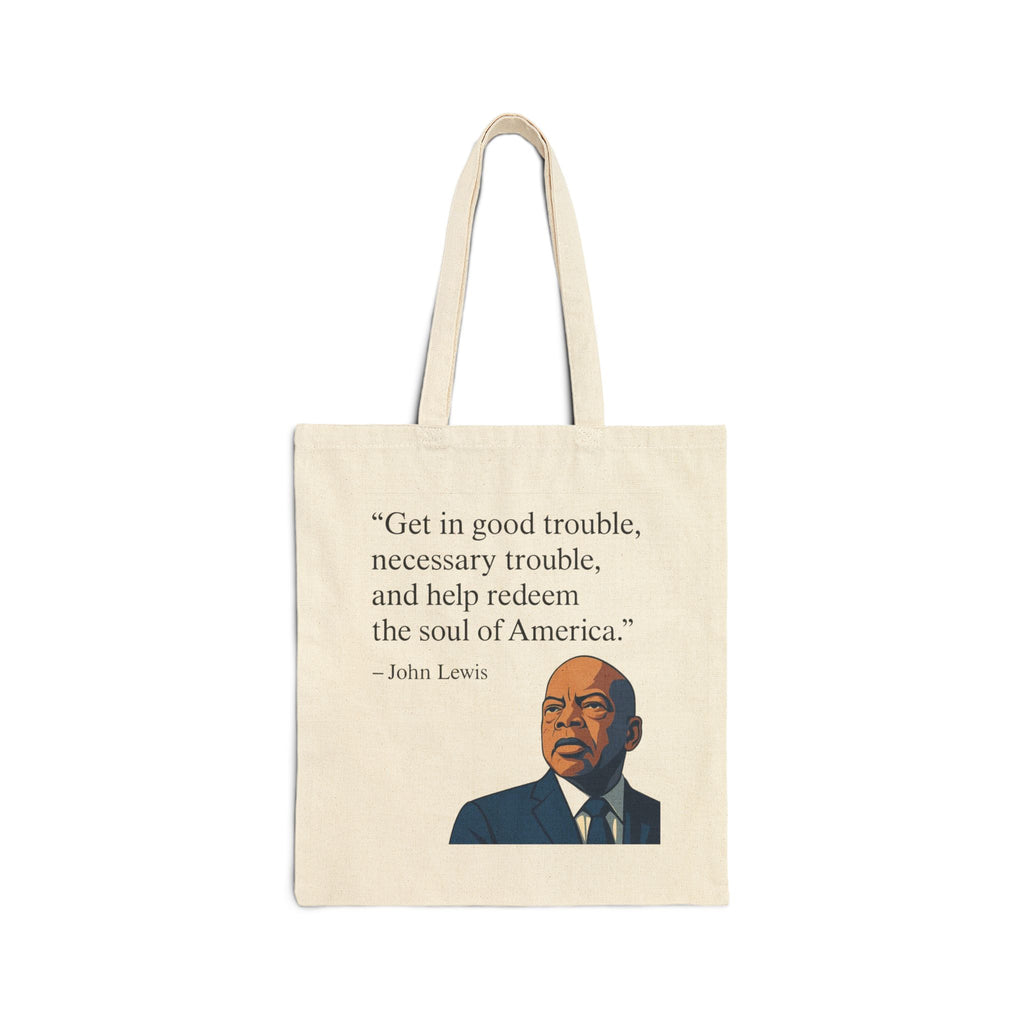 Good Trouble Canvas Tote Bag - Natural