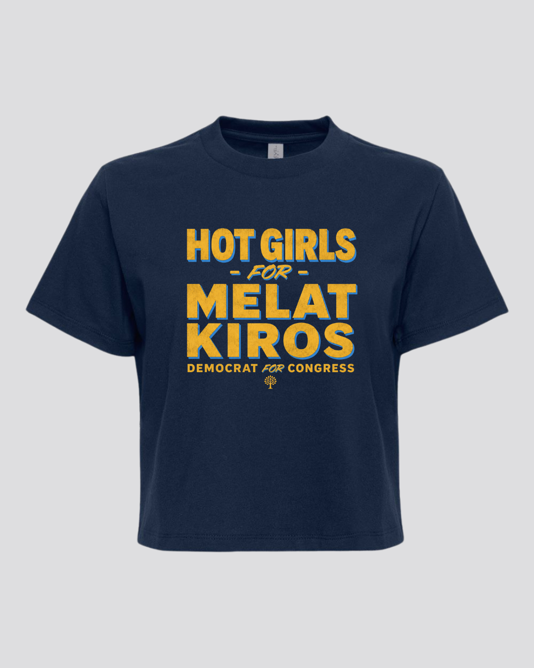 Hot Girls For Melat - Cropped Boxy T-Shirt (Navy)