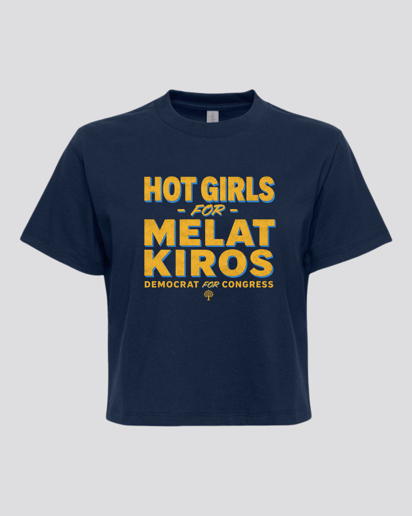 Hot Girls For Melat - Cropped Boxy T-Shirt (Navy)