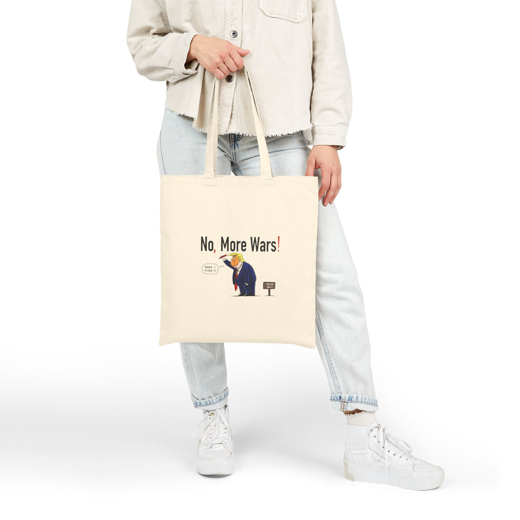 No, More Wars Canvas Tote Bag - Natural
