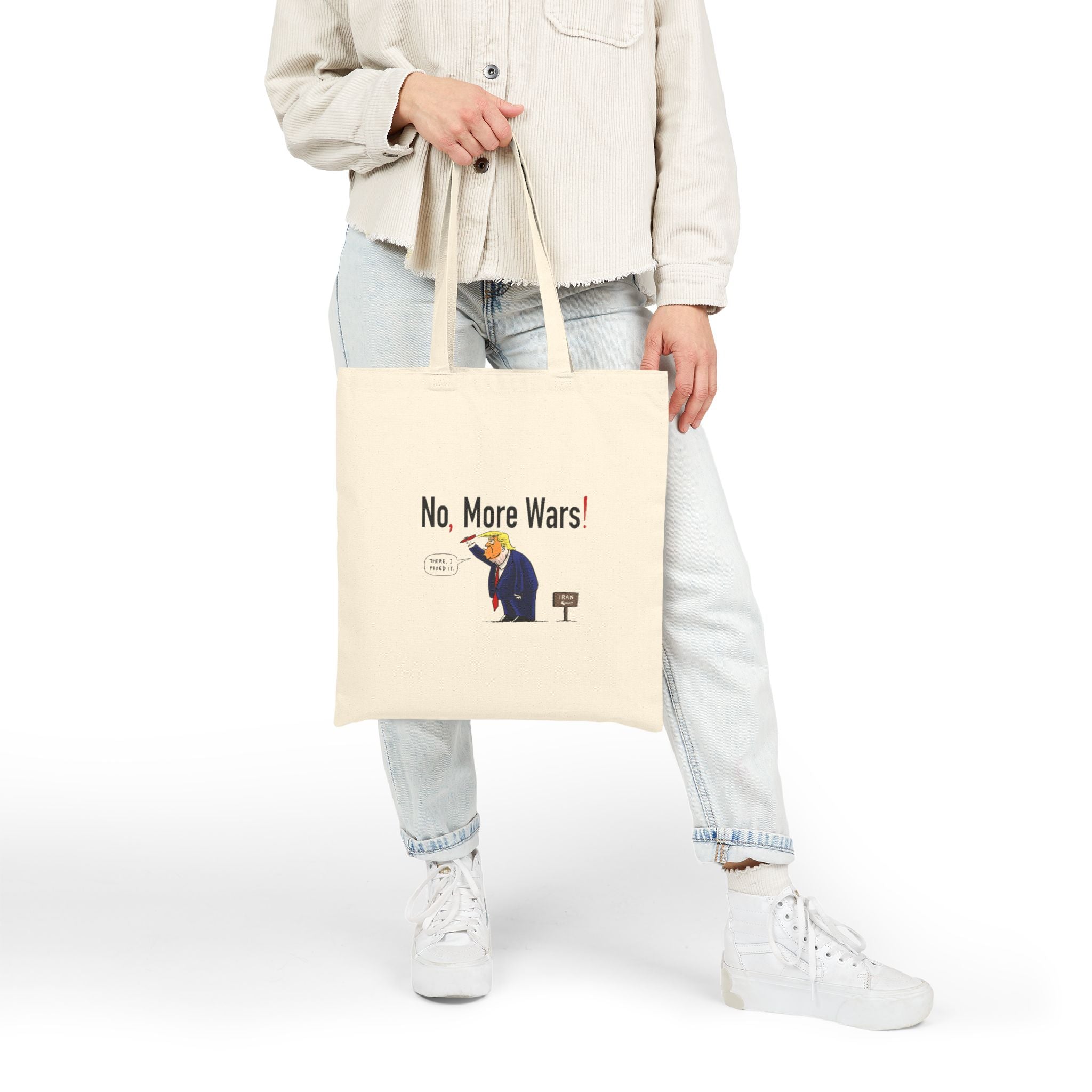 No, More Wars Canvas Tote Bag - Natural