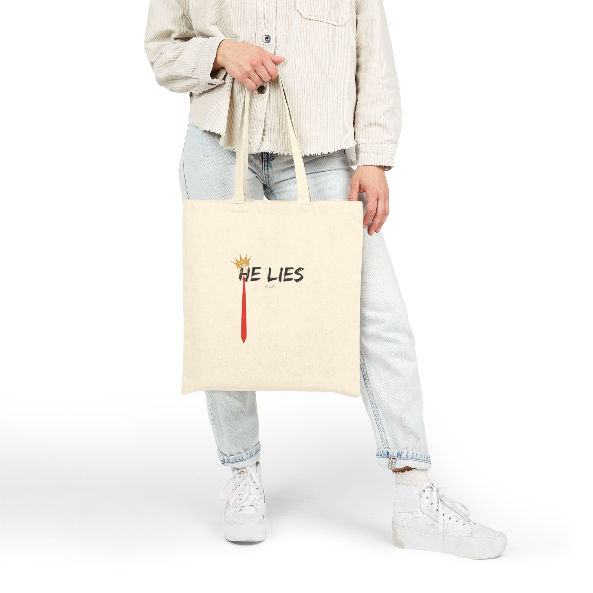He Lies Canvas Tote Bag - Natural