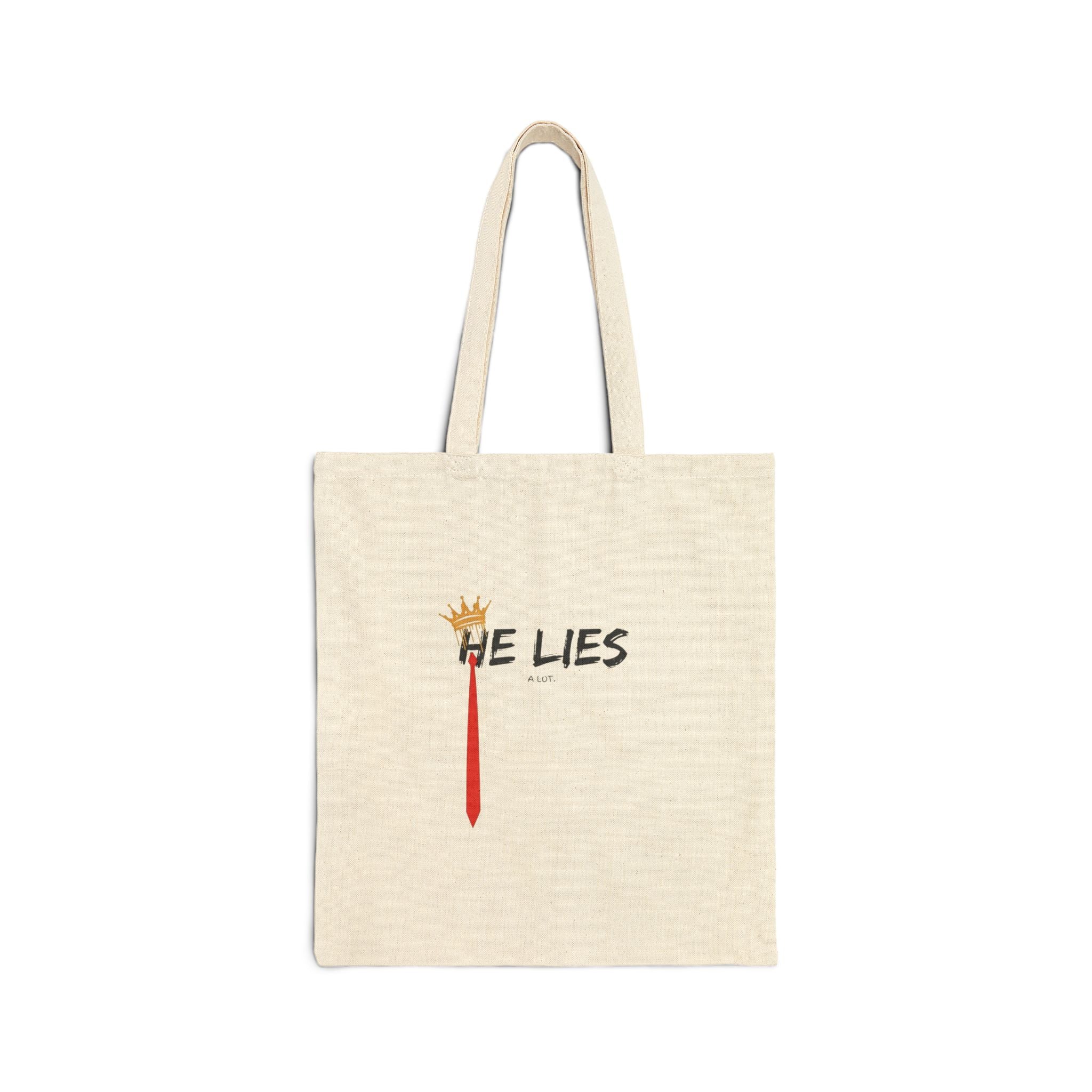 He Lies Canvas Tote Bag - Natural