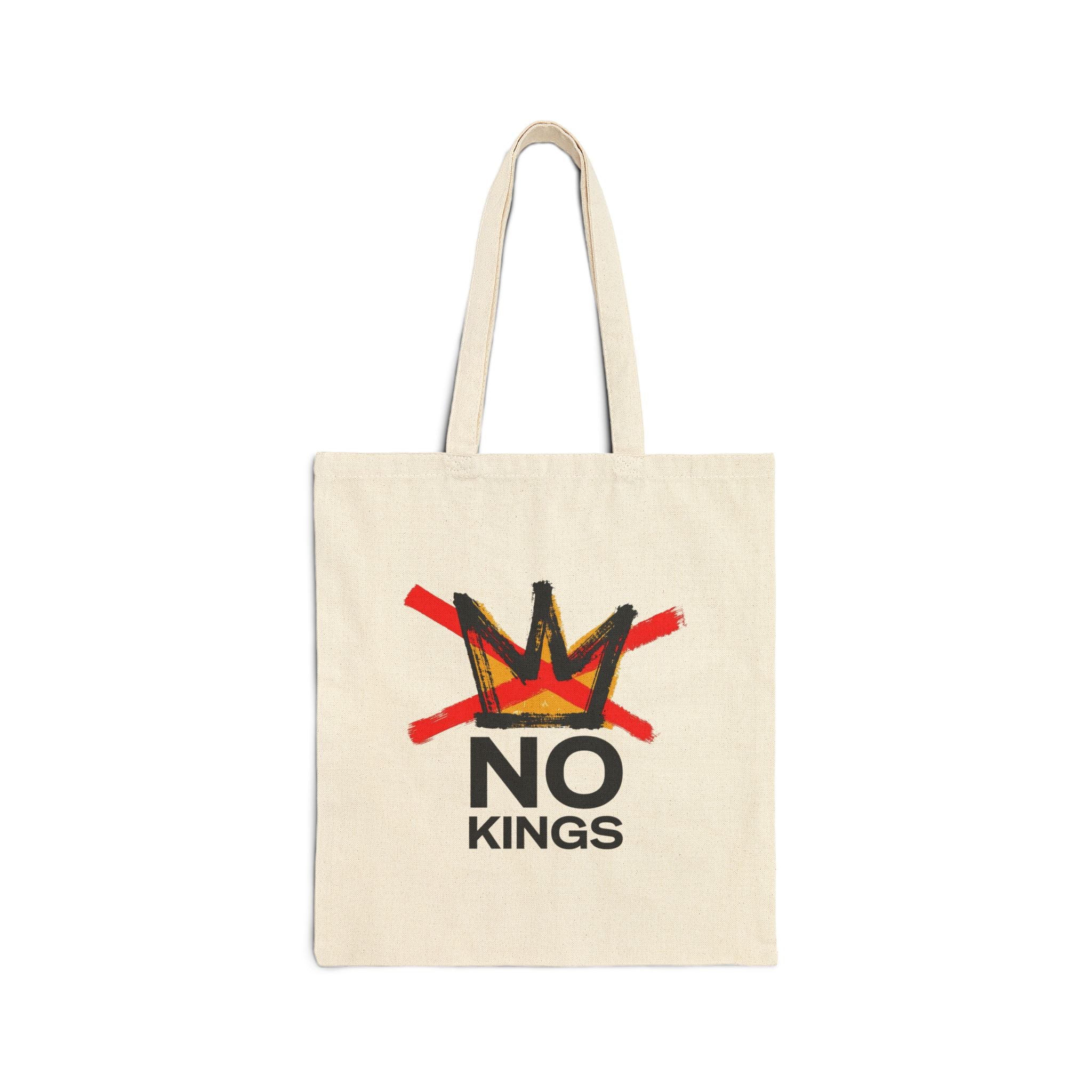 No Kings Canvas Tote Bag - Natural