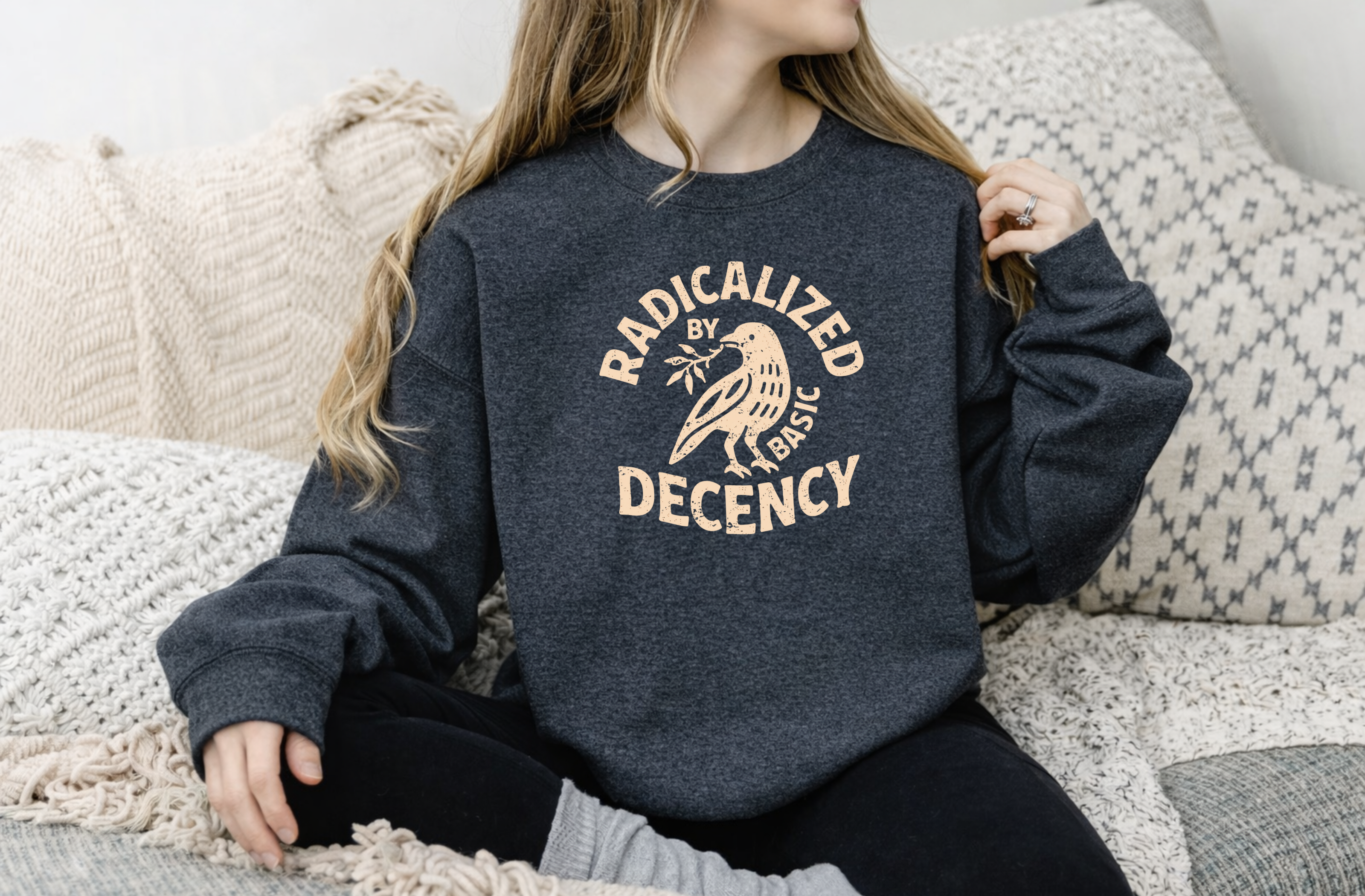 Radicalized by Basic Decency Crewneck
