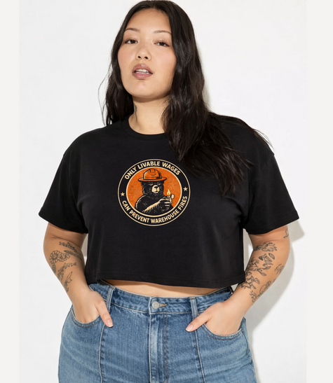 Livable Wages Crop Tee - Black