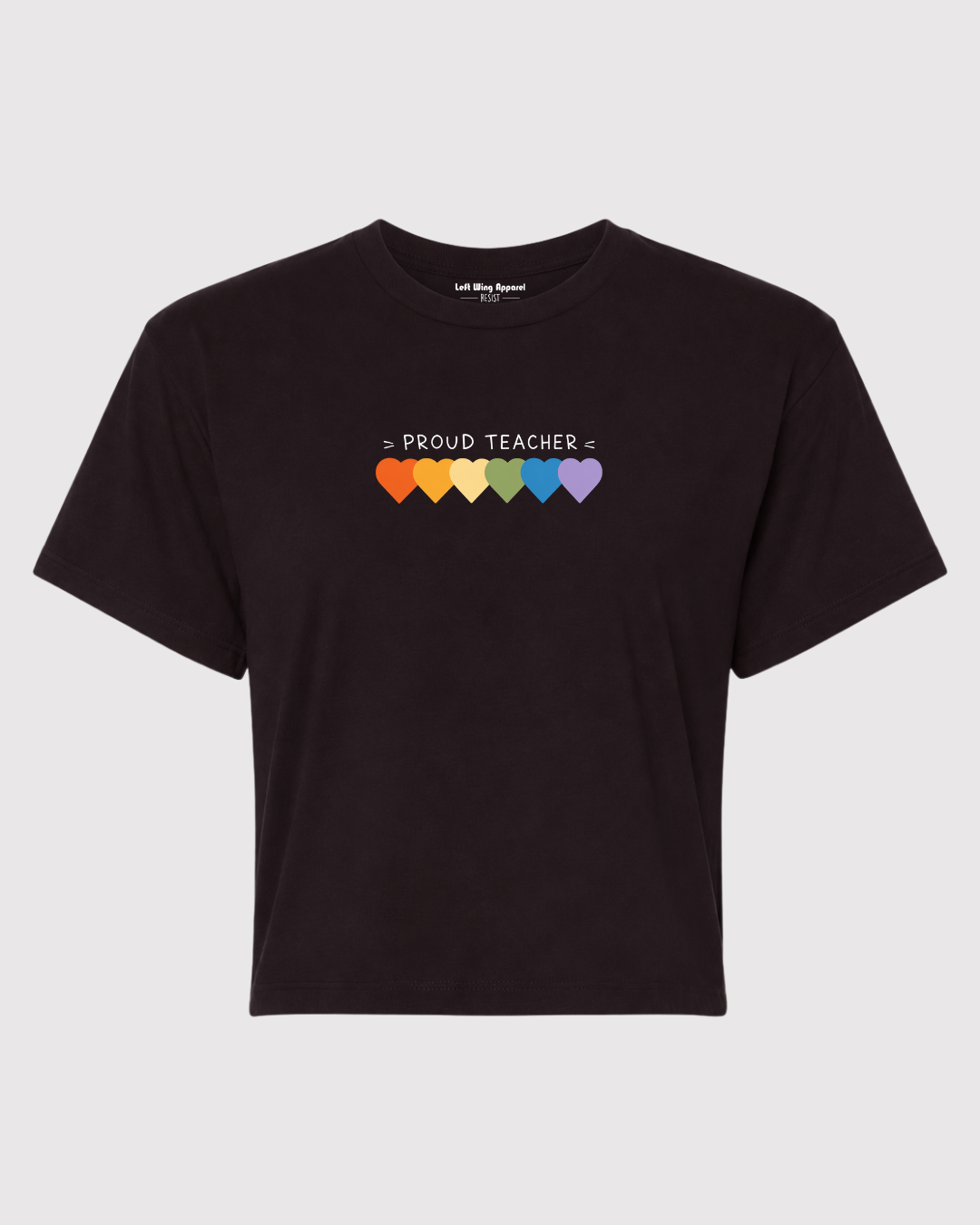 Inclusive Ally Teacher Crop Tee - Black