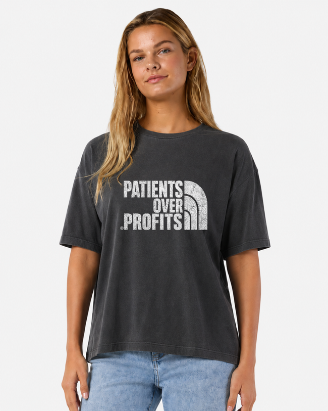 Patients Over Profits Vintage Oversized Tee