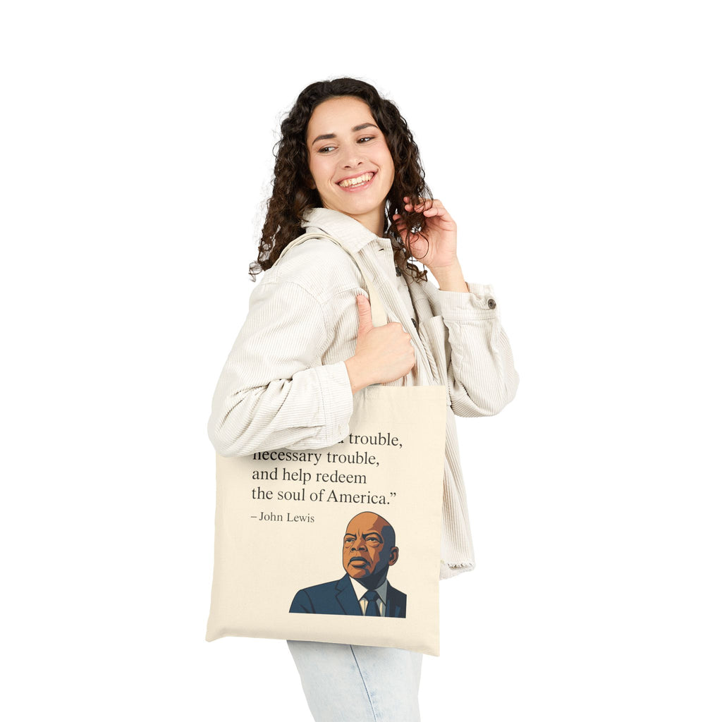 Good Trouble Canvas Tote Bag - Natural