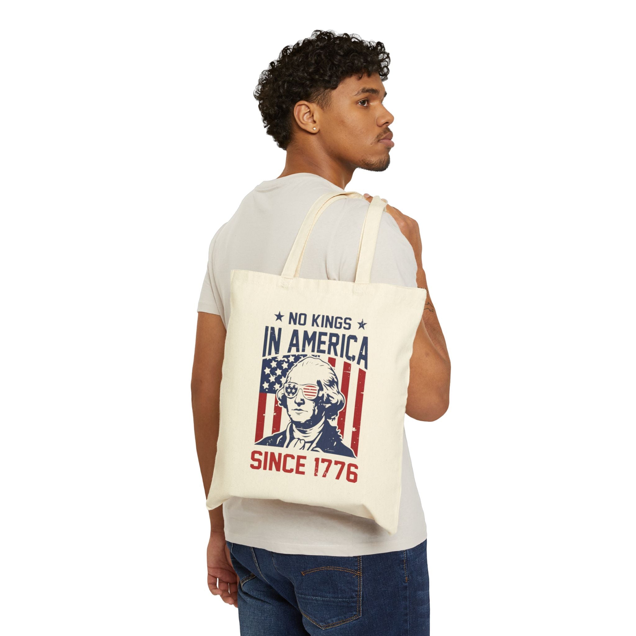 No Kings in America Since 1776 Cotton Canvas Tote Bag