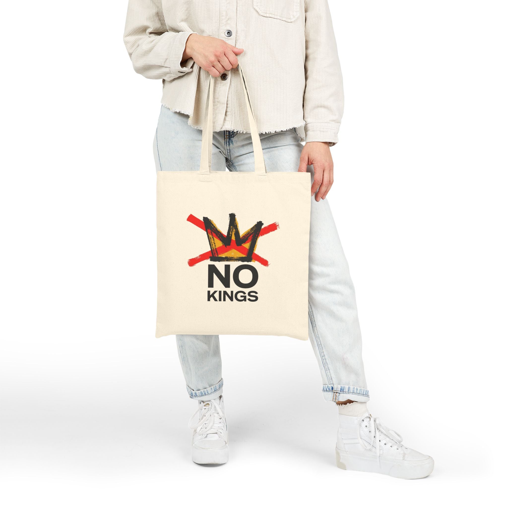No Kings Canvas Tote Bag - Natural