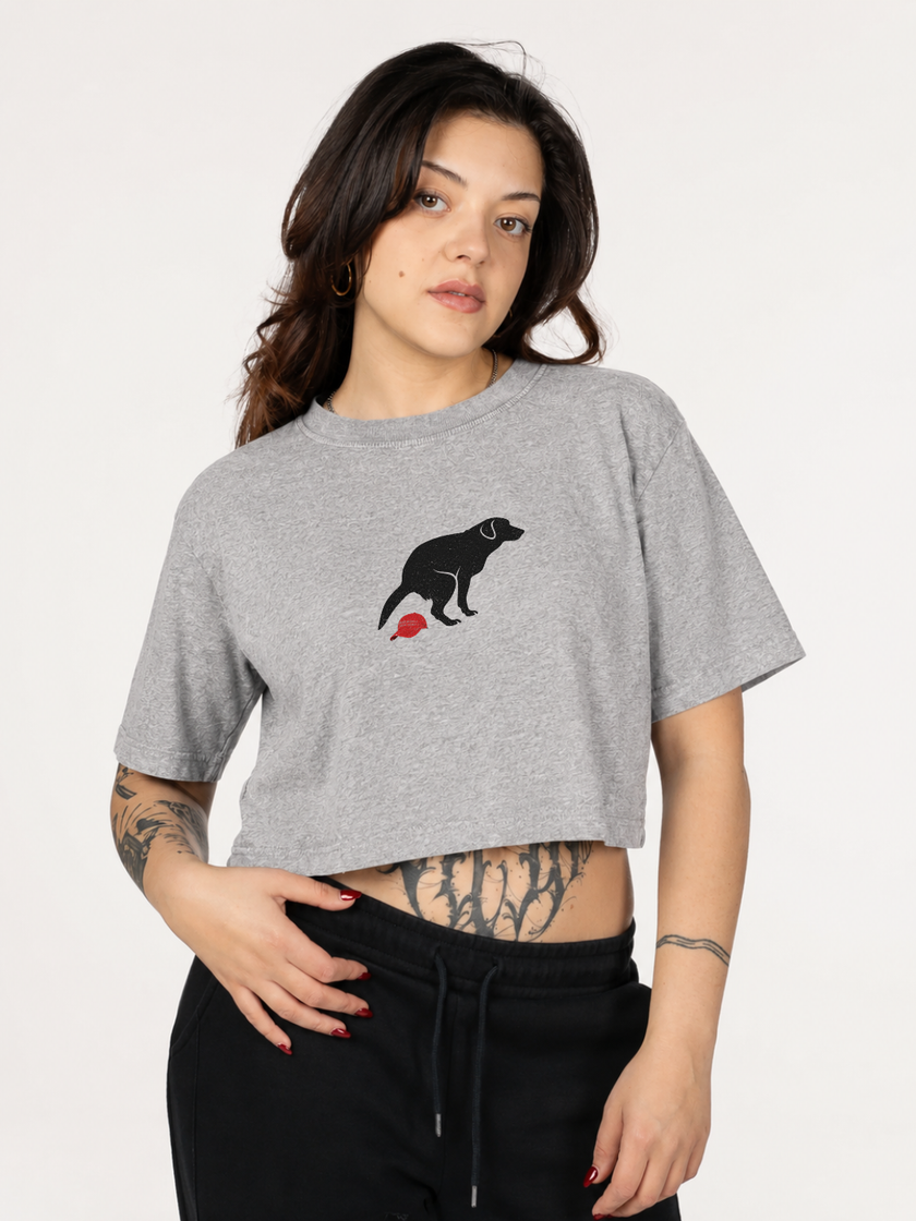 Dog Left a Present Crop Top
