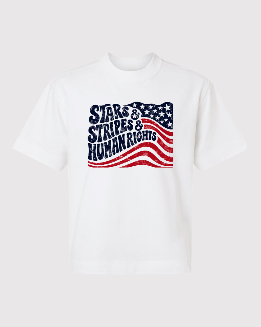 Stars, Stripes & Human Rights Unisex Boxy Tee