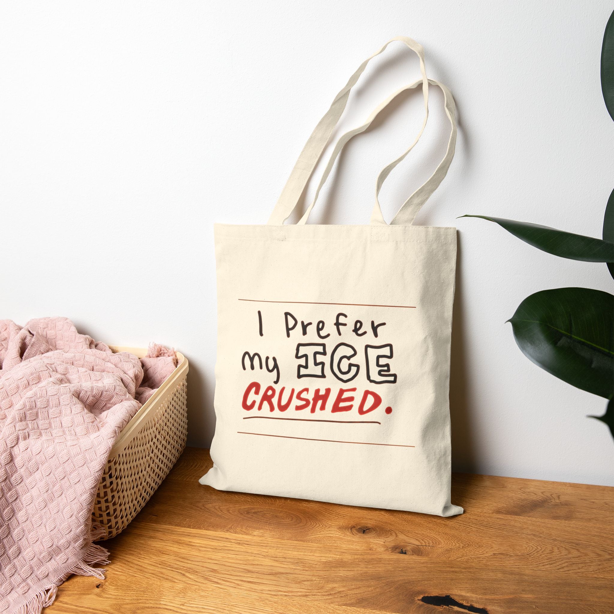 Crushed Ice Canvas Tote Bag - Natural