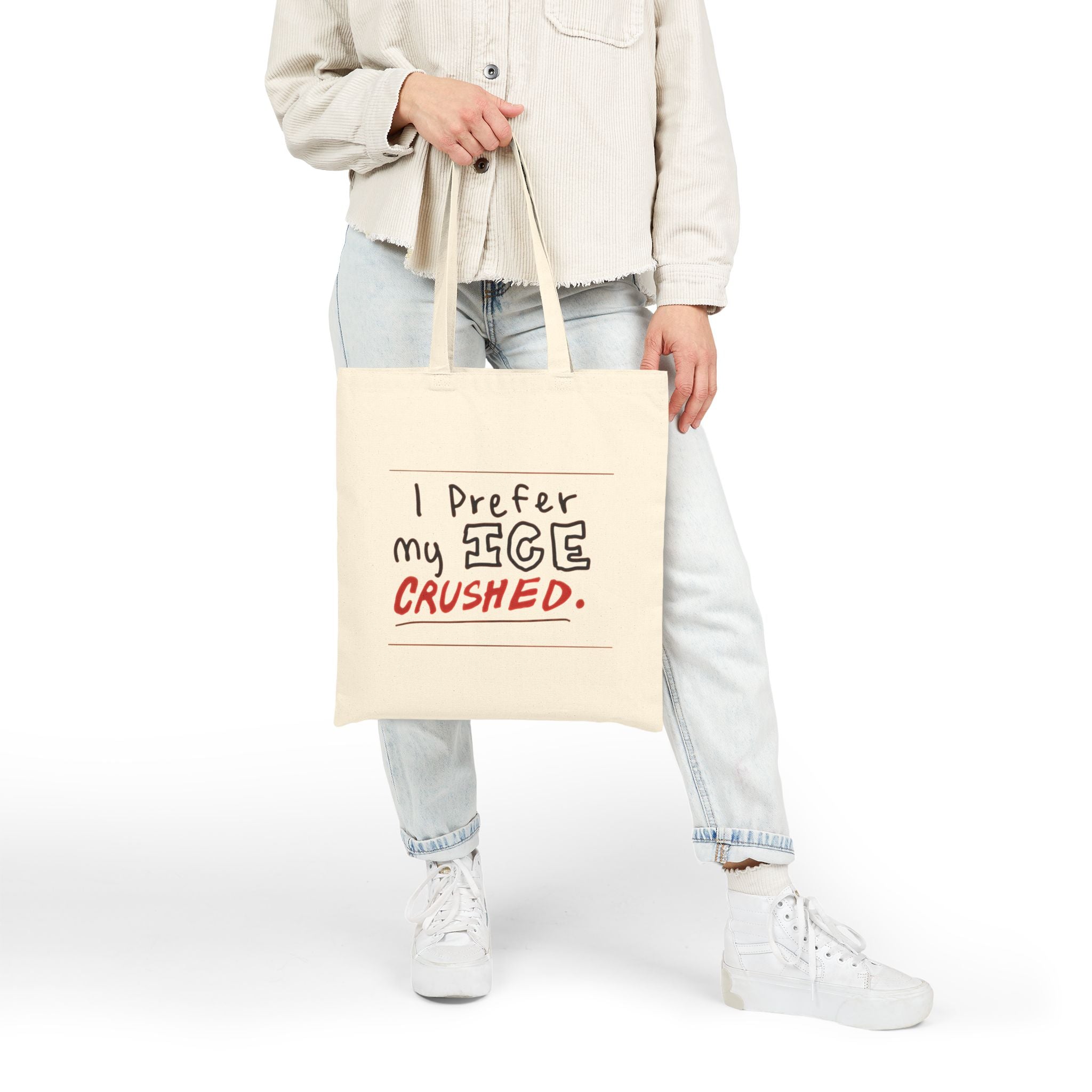 Crushed Ice Canvas Tote Bag - Natural