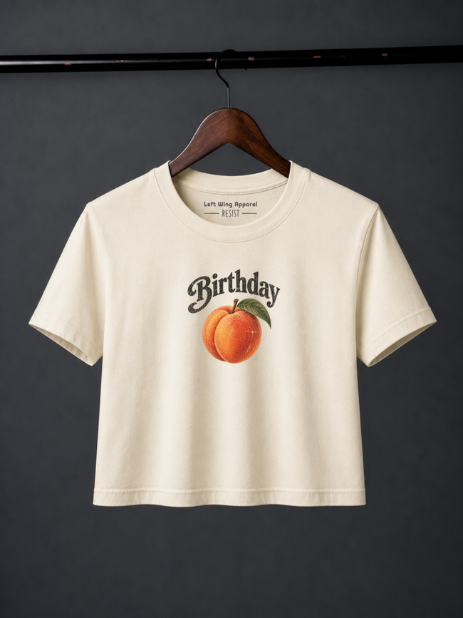 Birthday Peach Crop Tee
