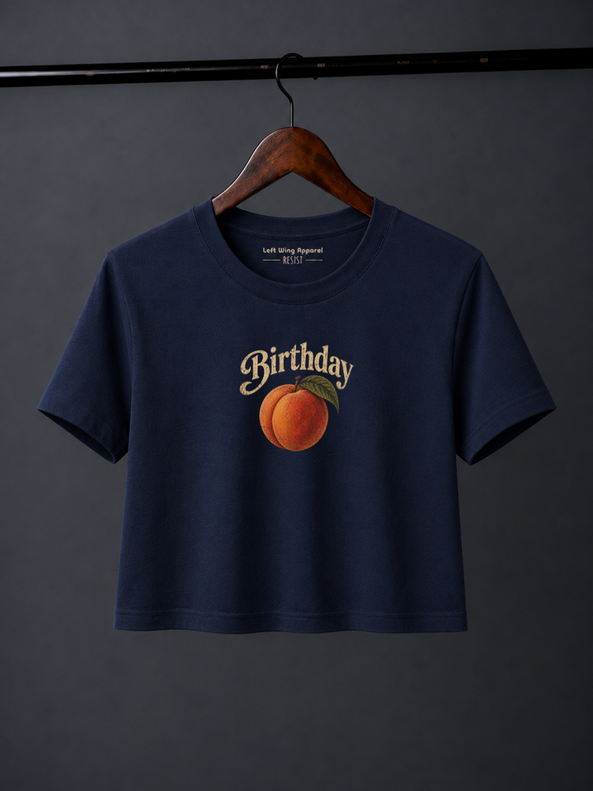 Birthday Peach Crop Tee