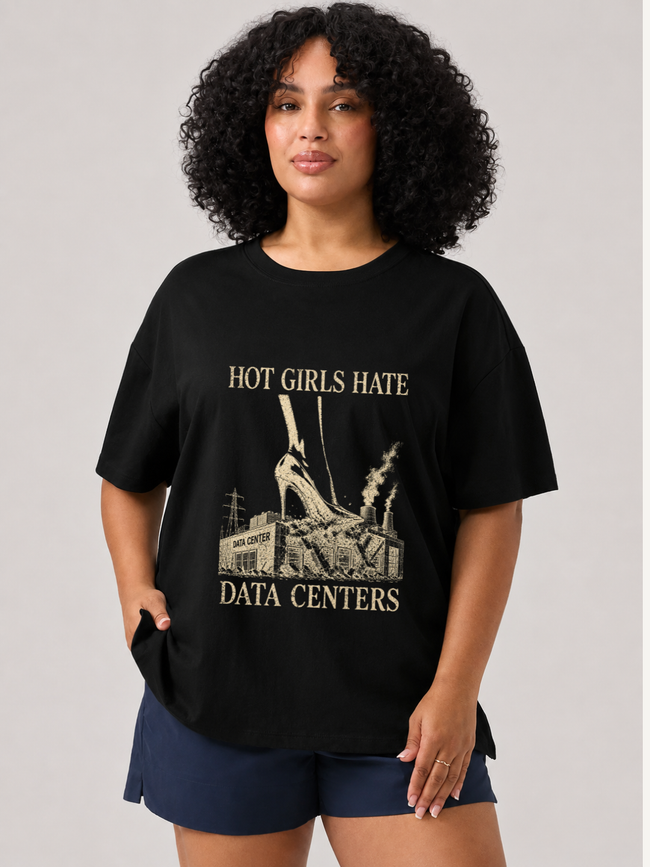 Hot Girls Hate Data Centers Mid-Length Tee