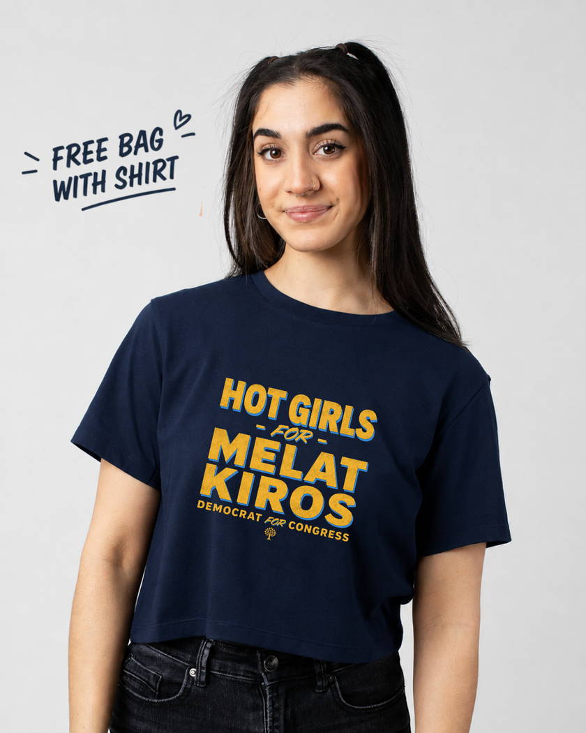 Hot Girls For Melat - Cropped Boxy T-Shirt (Navy)