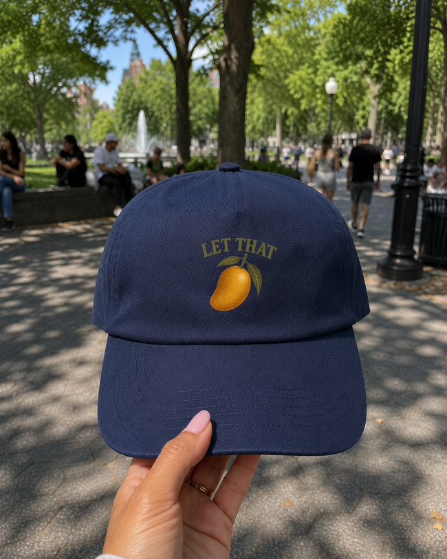 Let That Mango 5-Panel Dad Hat | Brushed Cotton Adjustable Cap