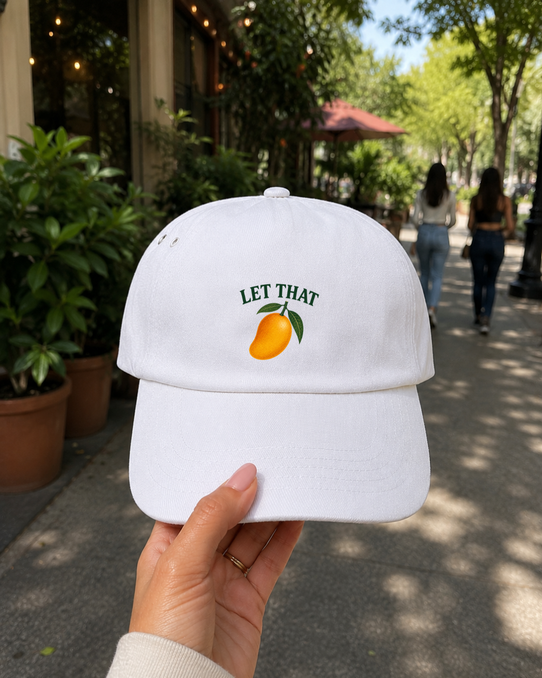 Let That Mango 5-Panel Dad Hat | Brushed Cotton Adjustable Cap