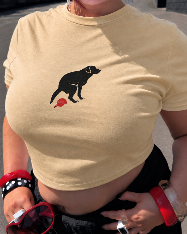 Dog Left a Present Crop Top