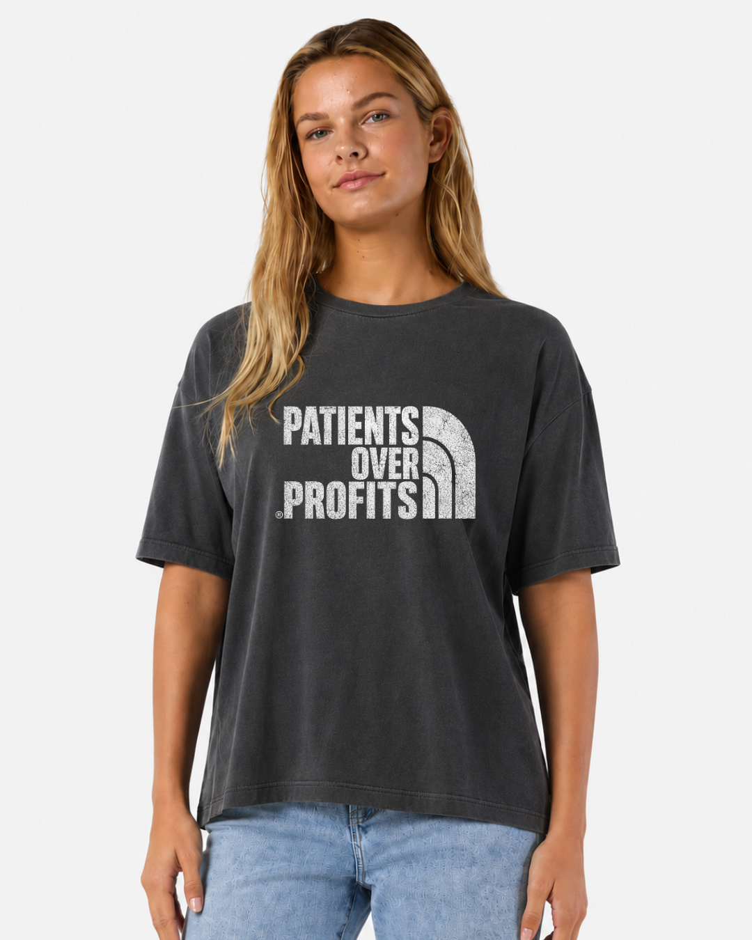 Patients Over Profits Vintage Oversized Tee